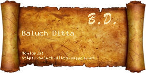 Baluch Ditta névjegykártya